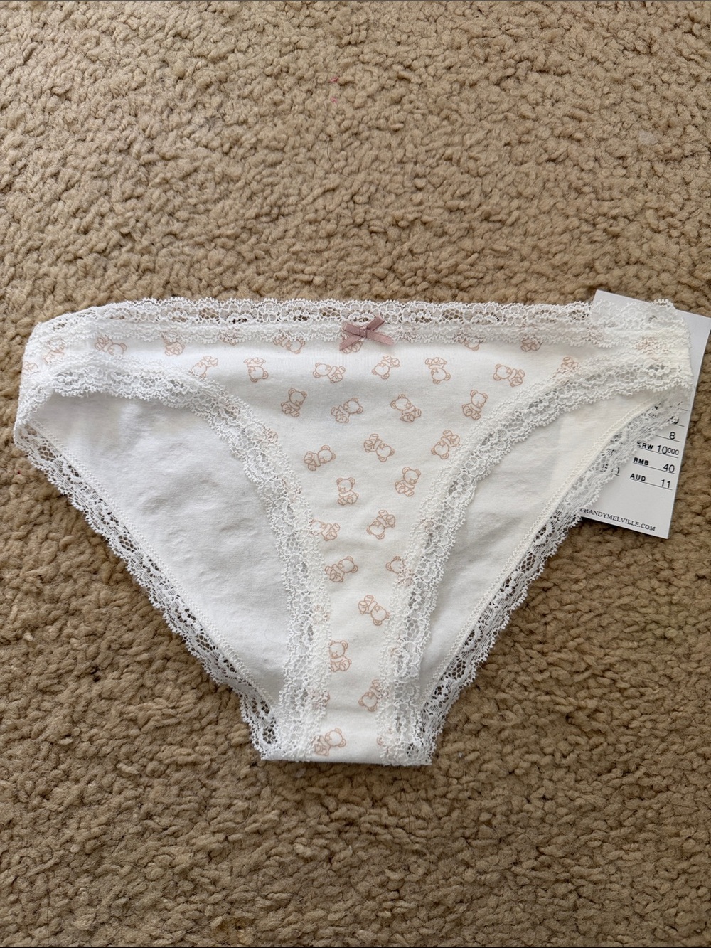 Brandy melville teddy bear lace underwear